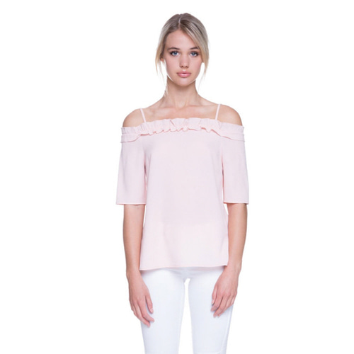 BRIE RUFFLE ALL AROUND SHOULDER TOP_BLUSH,DCL스토어,AFTER MARKET (Woman)