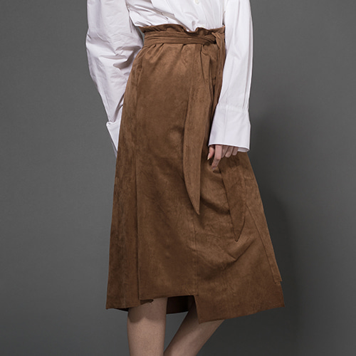 바이탈싸인 Suede Ribbon Skirt_brown,DCL스토어,VITAL SAIGN (Woman)