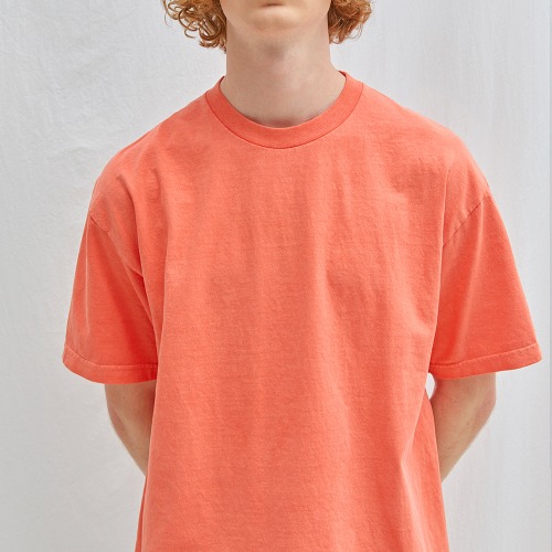 텐모어 베이직 피그먼트 티셔츠(오렌지),DCL스토어,TEN MORE (man)
