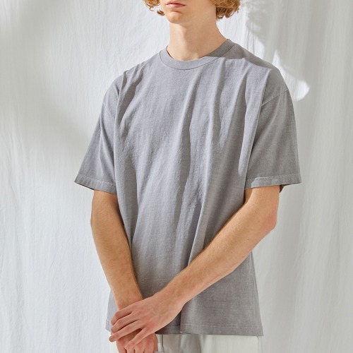 텐모어 베이직 피그먼트 티셔츠(라이트그레이),DCL스토어,TEN MORE (man)