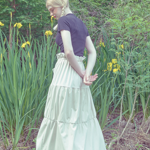 Suade shirring cancan long skirt,DCL스토어,MOODMOI (Woman)