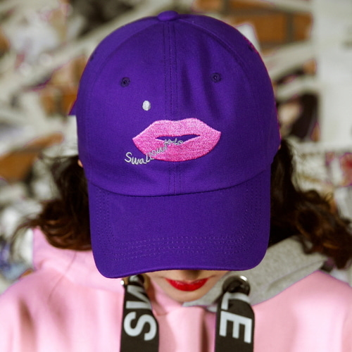 스왈로테일 Lips embroidery Ball cap_purple,DCL스토어,Swallow Tale (Unisex)