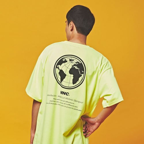 미니멀코드 MNC 인터네셔널 오버핏 반팔 티셔츠(네온 라임),DCL스토어,MINIMALCODE(unisex)
