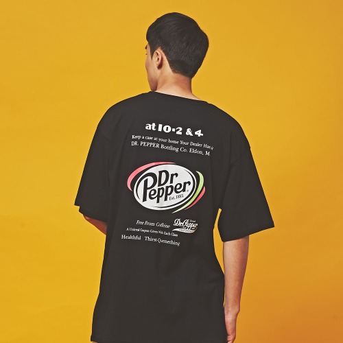 미니멀코드 Dr Pepper 오버핏 반팔 티셔츠(블랙),DCL스토어,MINIMALCODE(unisex)