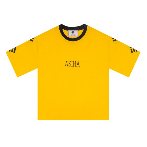 아시하 Geon Gon Gam Yi 1/2 T-shirts Yellow,DCL스토어,ASIHA(unisex)