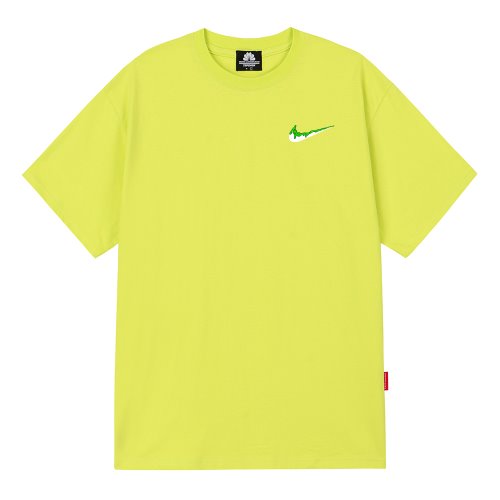 트립션 나이키패러디 GREEN SMALL BENDING 티셔츠 (Yellow)
