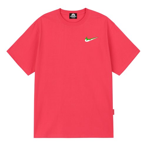 트립션 나이키패러디 GREEN SMALL BENDING 티셔츠 (Pink)