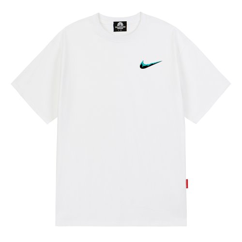 트립션 나이키패러디 SKYBLUE SMALL BENDING 티셔츠 (White)