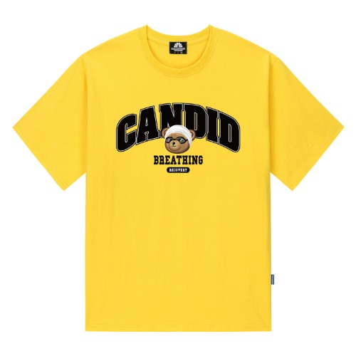 트립션 SWIMMING BEAR LOGO 티셔츠(옐로우)