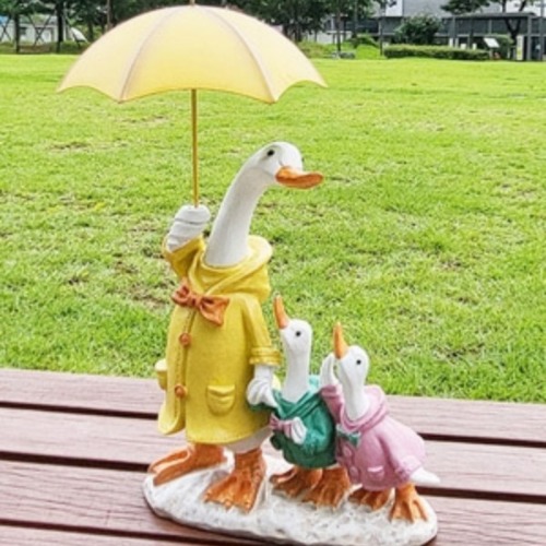 노란 우산 오리 가족 소풍
