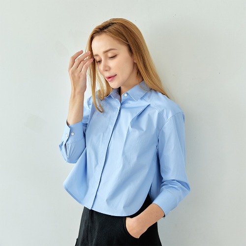 벨르마 23SS Cotton slit shirt(Blue white)
