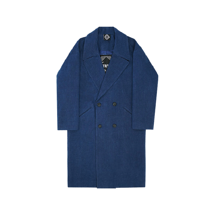 DENIM OVER COAT_BLUE,DCL스토어,TRY TO TALK (man)