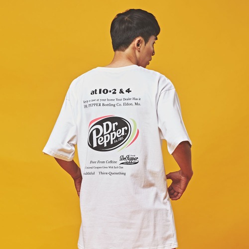 미니멀코드 Dr Pepper 오버핏 반팔 티셔츠(화이트),DCL스토어,MINIMALCODE(unisex)