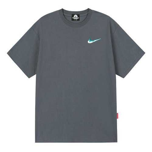 트립션 나이키패러디 SKYBLUE SMALL BENDING 티셔츠 (Gray)