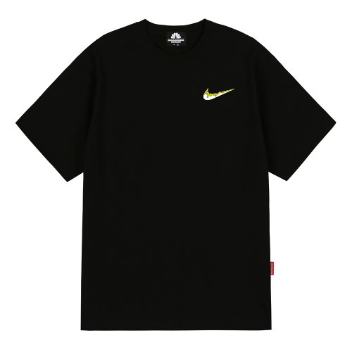 트립션 나이키패러디 YELLOW SMALL BENDING 티셔츠 (Black)