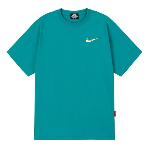트립션 나이키패러디 YELLOW SMALL BENDING 티셔츠 (Blue Green)