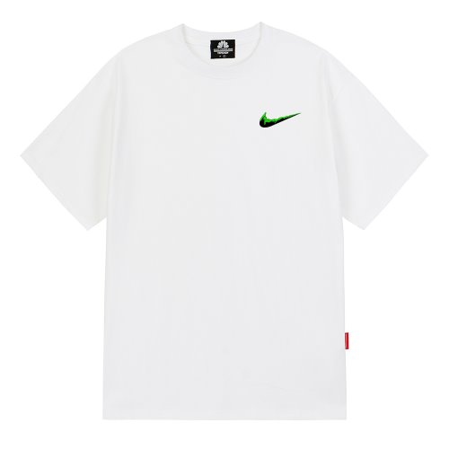 트립션 나이키패러디 GREEN SMALL BENDING 티셔츠 (White)