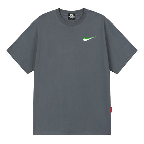 트립션 나이키패러디 GREEN SMALL BENDING 티셔츠 (Gray)