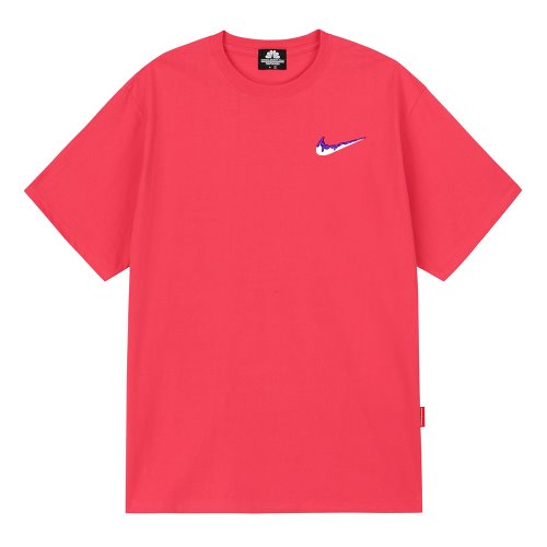 트립션 나이키패러디 PURPLE SMALL BENDING 티셔츠 (Pink)