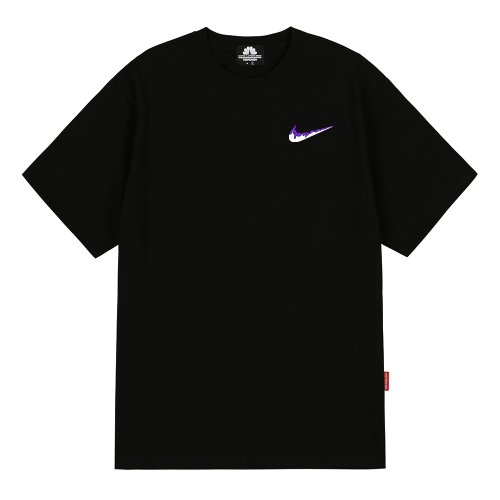 트립션 나이키패러디 PURPLE SMALL BENDING 티셔츠 (Black)