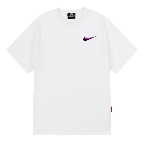 트립션 나이키패러디 PINK SMALL BENDING 티셔츠 (White)