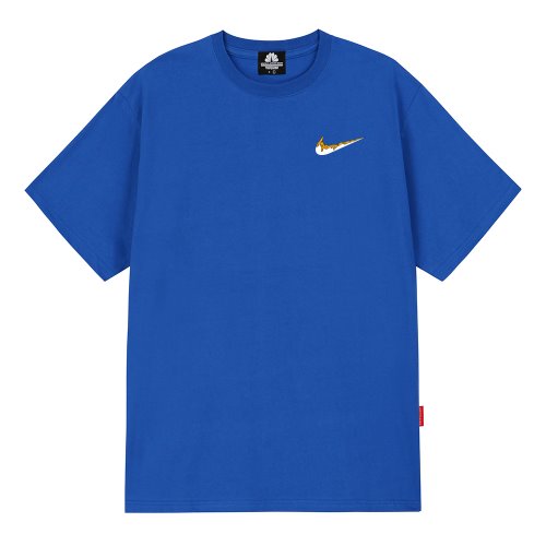 트립션 나이키패러디 ORANGE SMALL BENDING 티셔츠 (Blue)