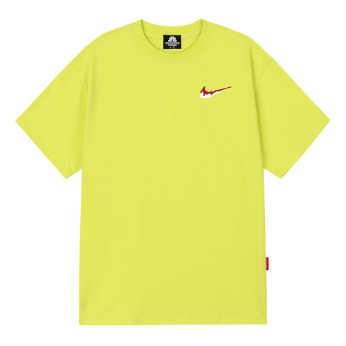 트립션 나이키패러디 RED SMALL BENDING 티셔츠 (Yellow)