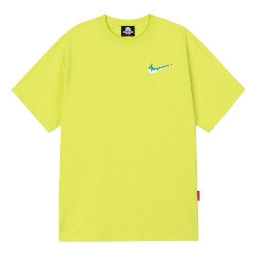 트립션 나이키패러디 SKYBLUE SMALL BENDING 티셔츠 (Yellow)