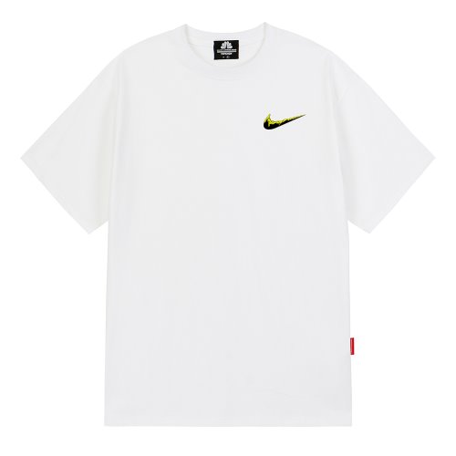 트립션 나이키패러디 YELLOW SMALL BENDING 티셔츠 (White)