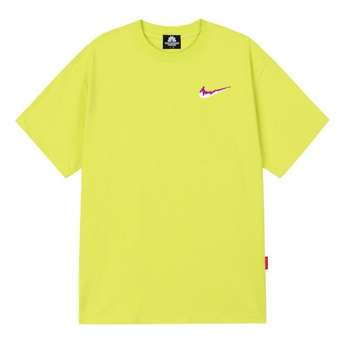 트립션 나이키패러디 PINK SMALL BENDING 티셔츠 (Yellow)