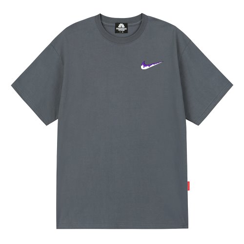 트립션 나이키패러디 PURPLE SMALL BENDING 티셔츠 (Gray)