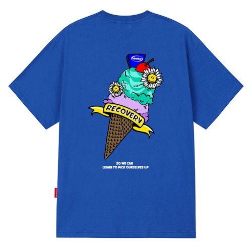 트립션 BIG ICECREAM 티셔츠 (블루)
